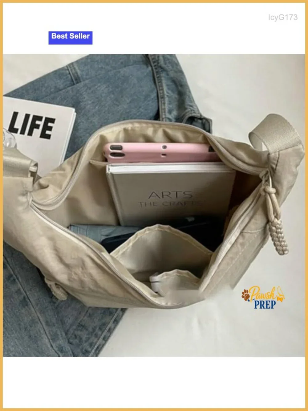 Hobo Bag Crescent Shoulder Bag Nylon Canvas Crossbody Slouchy Dumpling Purse